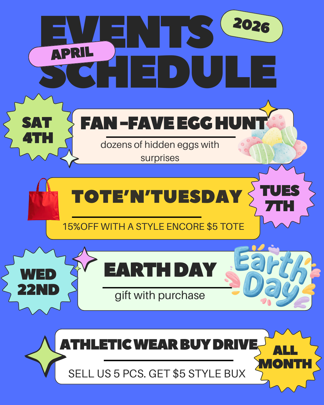 April calendar of events